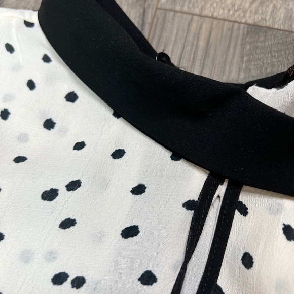 Zara Ivory Polka Dot Blouse Women's Size XS - Picture 7 of 9